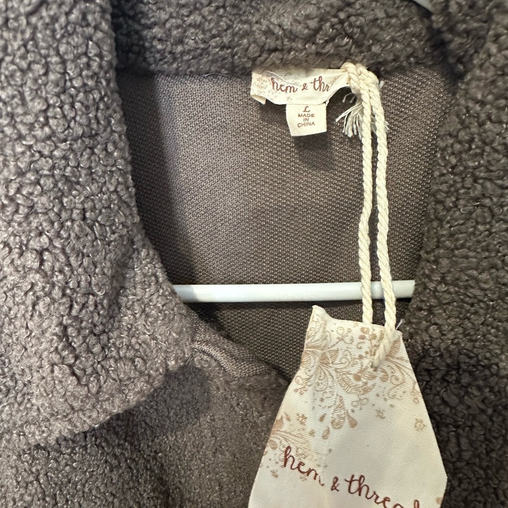 Hem & Thread Gray Teddy Jacket - Picture 2 of 2